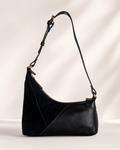 Black Leather & Suede Shoulder Bag