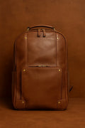 Classic Laptop Leather Backpack, Classic Brown